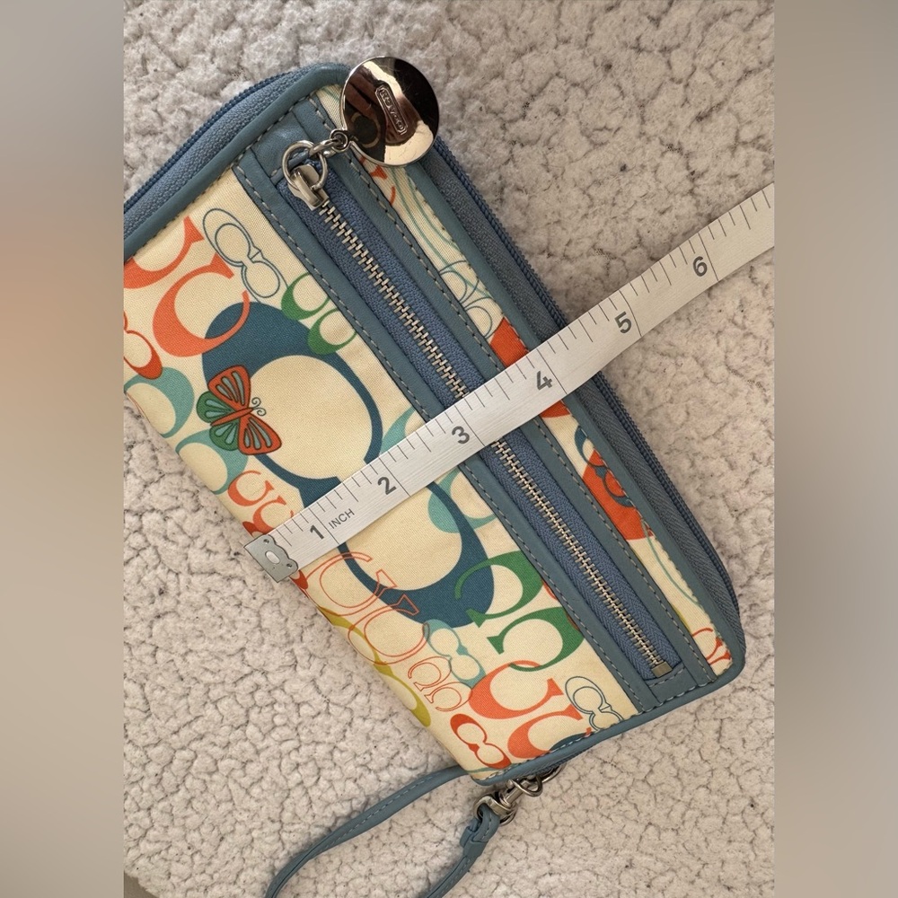 Coach Y2K Multicolor Signature C Long Zip Around Accordion Wallet Wristlet - Picture 13 of 14